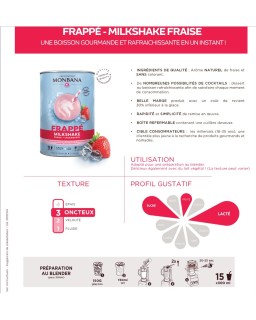 Frappé-Milkshake saveur fraise 250 gr