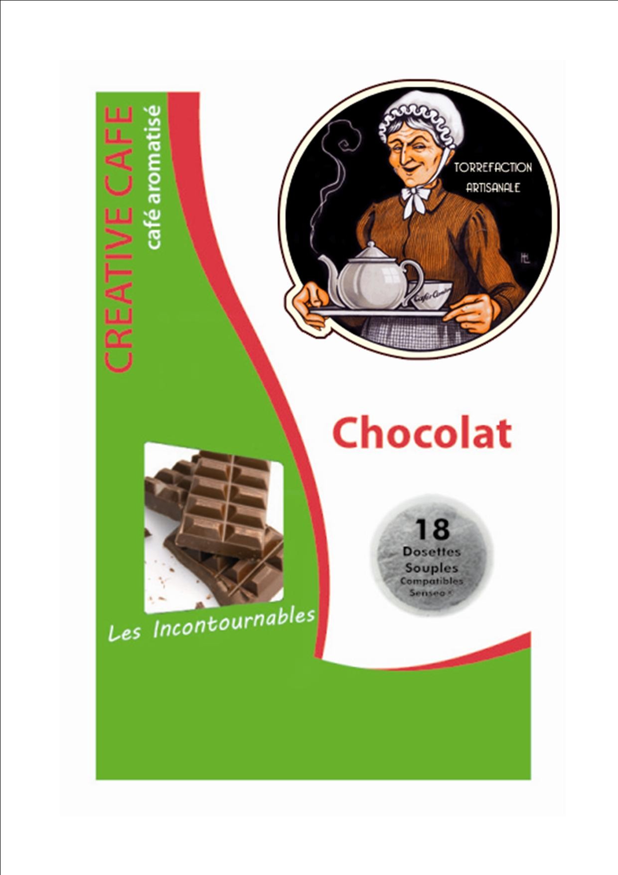 Dosette café aromatisé chocolat 18 pcs